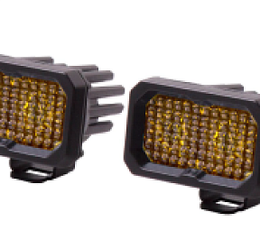 Комплект стандартные желтые LED-фары SS2 Sport с янтарной подсветкой, рабочий свет 2шт.